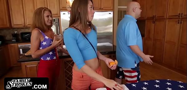 Petite Insatiable Teen Stepsister Kirsten Lee Fucked During 4th Of July Celebration